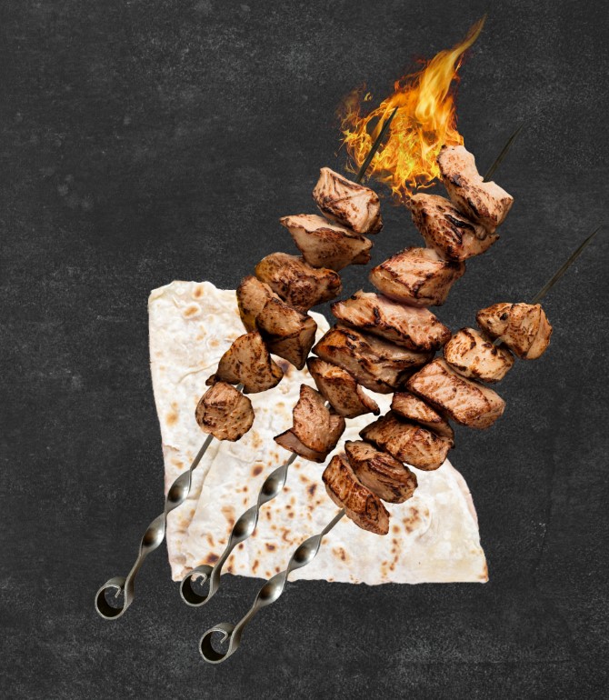 Шашлык из печени говядины